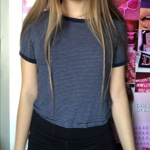 Brandy Melville stripe navy blue t-shirt